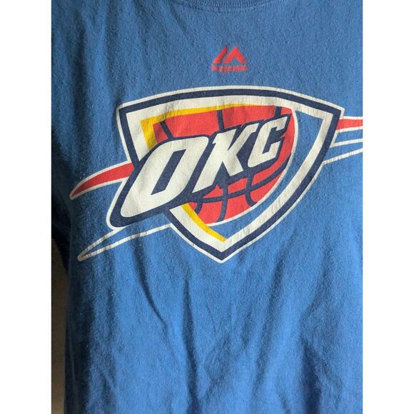 OKC Thunder Majestics T-Shirt Large Blue NBA Basketball - Picture 2 of 6